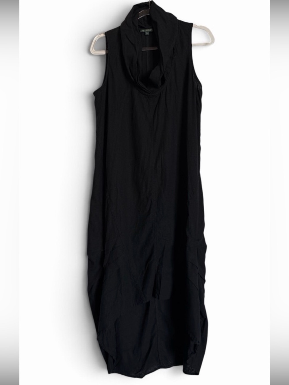 For Cynthia Black Dress Sleeveless Cowl Hem Maxi Dress